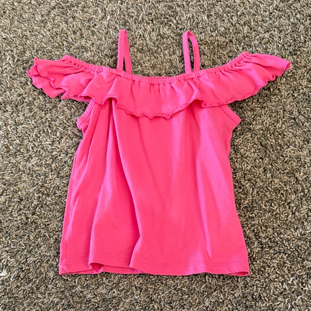 Place Bright Pink Ruffle Off-Shoulder Blouse